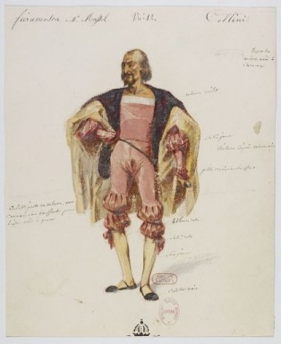 Costume di Fieramosca disegnato da Paul Lormier per la prima