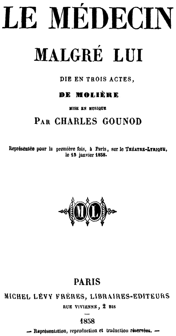 Molière 400: “Le médecin malgré lui” (1858) di Charles Gounod (1818 – 1893)  – GBOPERA